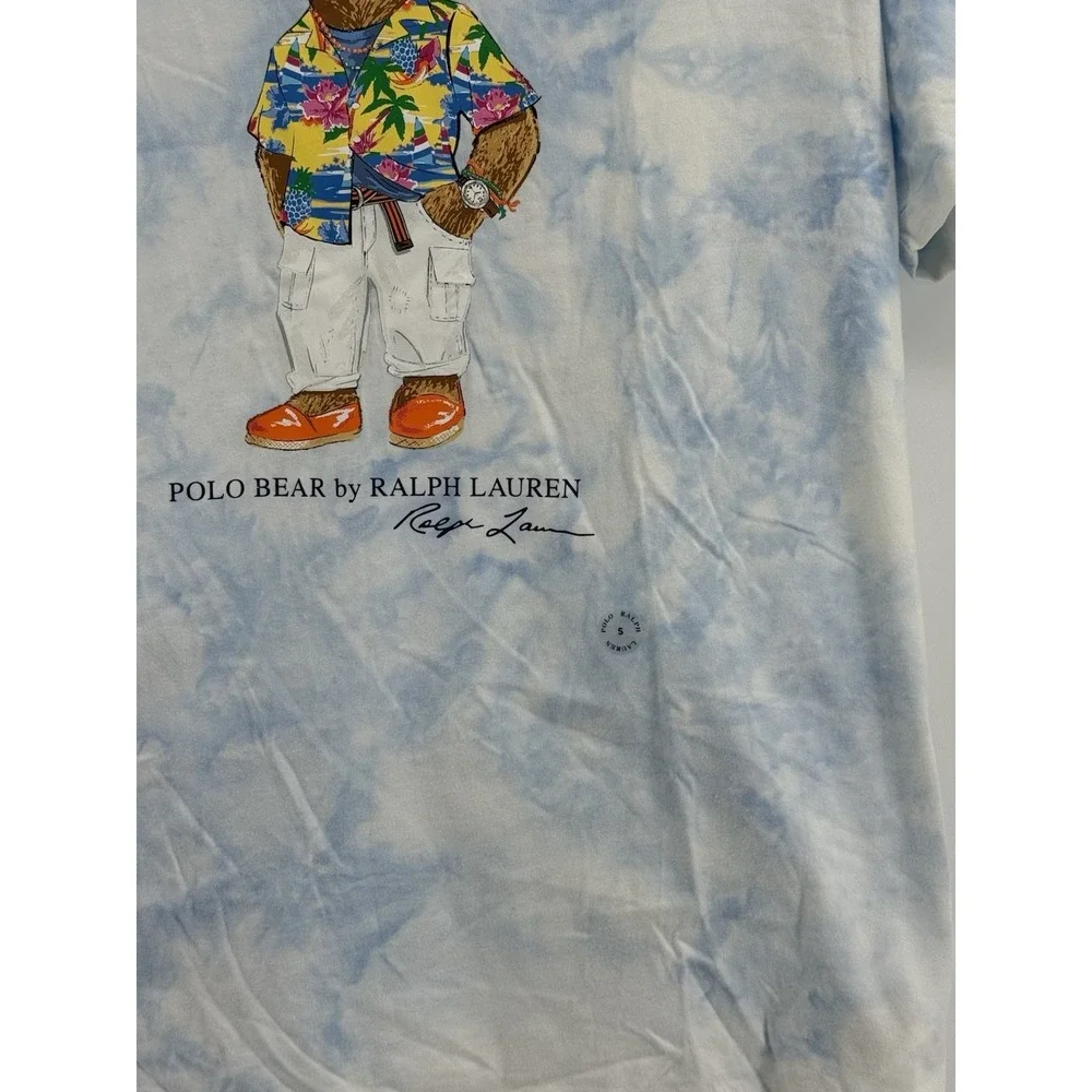 Polo Ralph Lauren Classic Fit Cloud Wash Beach‎ Tie Dye Bear Short Sleeve Tee S